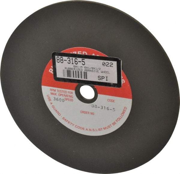 Made in USA - 6" Diam x 1/2" Hole x 1/8" Thick, 80 Grit Surface Grinding Wheel - Aluminum Oxide/Silicon Carbide Blend, Medium Grade, 3,600 Max RPM - All Tool & Supply