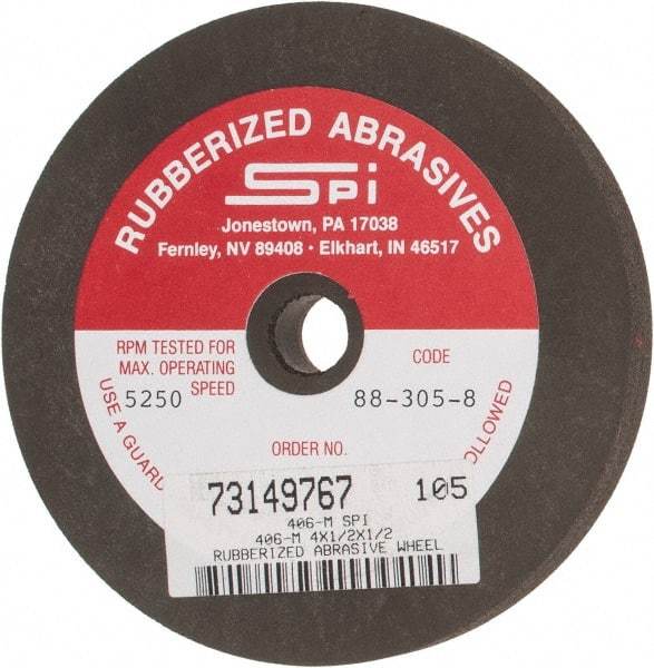 Made in USA - 4" Diam x 1/2" Hole x 1/2" Thick, 80 Grit Surface Grinding Wheel - Aluminum Oxide/Silicon Carbide Blend, Medium Grade, 5,250 Max RPM - All Tool & Supply