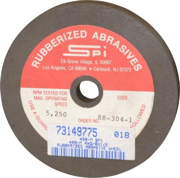 Made in USA - 4" Diam x 1/2" Hole x 3/8" Thick, 80 Grit Surface Grinding Wheel - Aluminum Oxide/Silicon Carbide Blend, Medium Grade, 5,250 Max RPM - All Tool & Supply