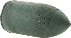 Made in USA - 7/8" Max Diam x 1-3/4" Long, Cone, Rubberized Point - Coarse Grade, Silicon Carbide, 1/4" Arbor Hole, Unmounted - All Tool & Supply