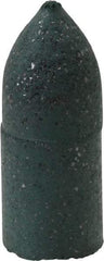 Made in USA - 3/8" Max Diam x 1" Long, Cone, Rubberized Point - Coarse Grade, Silicon Carbide, 1/8" Arbor Hole, Unmounted - All Tool & Supply