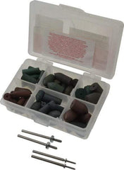 Made in USA - 102 Piece Rubberized Abrasive Point Set - Includes 4 Mandrels & 64 Points - All Tool & Supply