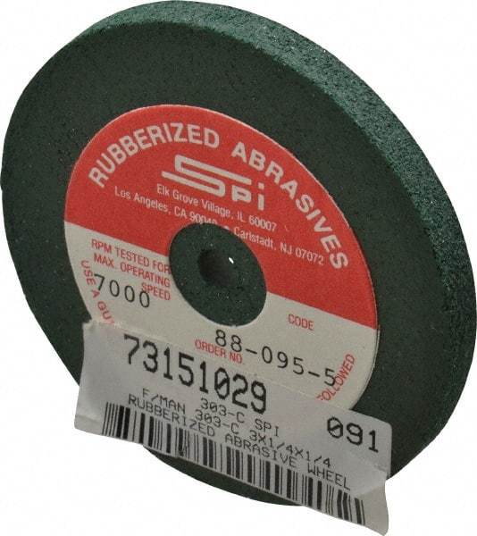 Made in USA - 3" Diam x 1/4" Hole x 1/4" Thick, 46 Grit Surface Grinding Wheel - Aluminum Oxide/Silicon Carbide Blend, Coarse Grade, 7,000 Max RPM - All Tool & Supply