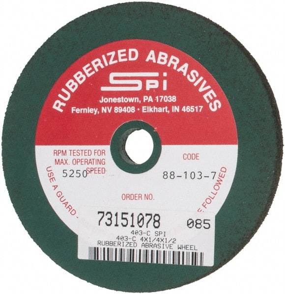 Made in USA - 4" Diam x 1/2" Hole x 1/4" Thick, 46 Grit Surface Grinding Wheel - Aluminum Oxide/Silicon Carbide Blend, Coarse Grade, 5,250 Max RPM - All Tool & Supply