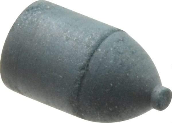 Made in USA - 1/2" Max Diam x 7/8" Long, Cone, Rubberized Point - Very Fine Grade, Silicon Carbide, 1/8" Arbor Hole, Unmounted - All Tool & Supply