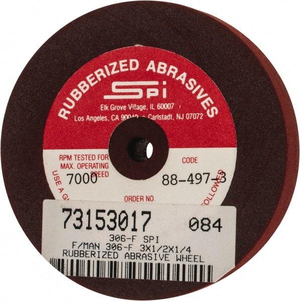 Made in USA - 3" Diam x 1/4" Hole x 1/2" Thick, 120 Grit Surface Grinding Wheel - Aluminum Oxide/Silicon Carbide Blend, Fine Grade, 7,000 Max RPM - All Tool & Supply