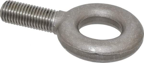 Gibraltar - 9,000 Lb Capacity, Steel, 1-8 Thread, Fixed Lifting Eye Bolt - Fully Threaded, 2-1/2" Shank, 2-1/2" Thread Length, No Shoulder - All Tool & Supply