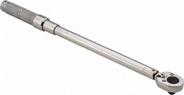 Proto - 1/2" Drive Micrometer Type Ratchet Head Torque Wrench - 40 N/m to 200 N/m Torque, 21-1/2" OAL, Ratchet Head - All Tool & Supply