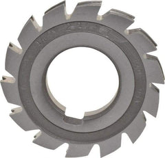 Made in USA - 1/16" Radius, 1/8" Circle Diam, 2-1/4" Diam x 0.26" Wide Cut, High Speed Steel Concave Radius Cutter - 2-1/4" OAL, Arbor Connection, Uncoated, Form Relieved, 10 Teeth - All Tool & Supply