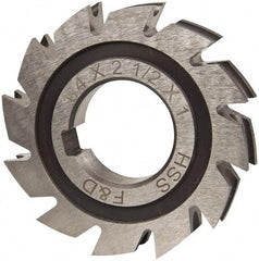 Made in USA - 1/8" Radius, 1/4" Circle Diam, 2-1/2" Diam x 0.445" Wide Cut, High Speed Steel Concave Radius Cutter - 2-1/2" OAL, Arbor Connection, Uncoated, Form Relieved, 10 Teeth - All Tool & Supply