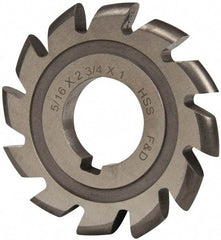 Made in USA - 5/32" Radius, 5/8" Circle Diam, 2-3/4" Cutter Diam, Arbor Connection, Convex Radius Cutter - High Speed Steel, Uncoated, Form Relieved, 12 Teeth - All Tool & Supply