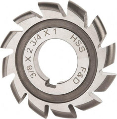 Made in USA - 3/16" Radius, 3/8" Circle Diam, 2-3/4" Cutter Diam, Arbor Connection, Convex Radius Cutter - High Speed Steel, Uncoated, Form Relieved, 12 Teeth - All Tool & Supply