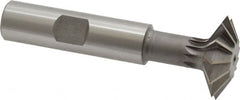 Made in USA - 1° 1" Cut Diam, 5/16" Cut Width, 1/2" Shank, High Speed Steel Double-Angle Cutter - All Tool & Supply