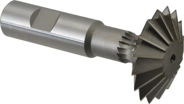 Made in USA - 1-7/8° 1-7/8" Cut Diam, 5/8" Cut Width, 3/4" Shank, High Speed Steel Double-Angle Cutter - All Tool & Supply