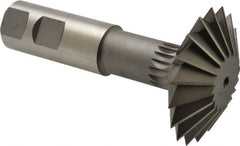 Made in USA - 2-1/4° 2-1/4" Cut Diam, 3/4" Cut Width, 7/8" Shank, High Speed Steel Double-Angle Cutter - All Tool & Supply