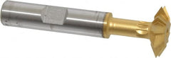 Made in USA - 3/4° 3/4" Cut Diam, 3/16" Cut Width, 3/8" Shank, High Speed Steel Double-Angle Cutter - All Tool & Supply