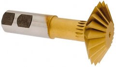 Made in USA - 2-1/4° 2-1/4" Cut Diam, 3/4" Cut Width, 7/8" Shank, High Speed Steel Double-Angle Cutter - All Tool & Supply