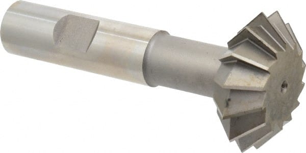 Made in USA - 1-1/2° 1-1/2" Cut Diam, 9/16" Cut Width, 5/8" Shank, High Speed Steel Double-Angle Cutter - All Tool & Supply