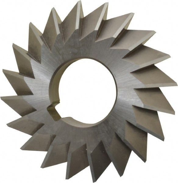 Made in USA - 2-3/4° 2-3/4" Cut Diam, 1/2" Cut Width, 1" Arbor, High Speed Steel Double-Angle Cutter - All Tool & Supply