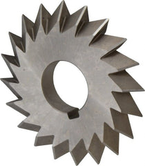 Made in USA - 4° 4" Cut Diam, 1/2" Cut Width, 1-1/4" Arbor, High Speed Steel Double-Angle Cutter - All Tool & Supply