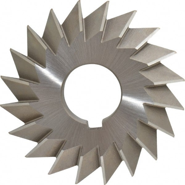 Made in USA - 4° 4" Cut Diam, 3/4" Cut Width, 1-1/4" Arbor, High Speed Steel Double-Angle Cutter - All Tool & Supply