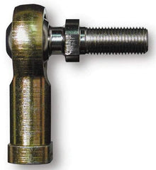 Alinabal - 7/16" ID, 1-1/8" Max OD, 3,800 Lb Max Static Cap, Spherical Rod End - 7/16-20 RH, 5/8" Shank Diam, 1-1/16" Shank Length, Steel with Molded Nyloy Raceway - All Tool & Supply