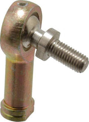 Alinabal - 1/4" ID, 3/4" Max OD, 1,650 Lb Max Static Cap, Spherical Rod End - 1/4-28 LH, 3/8" Shank Diam, 3/4" Shank Length, Steel with Molded Nyloy Raceway - All Tool & Supply