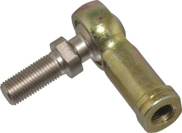 Alinabal - 3/8" ID, 1" Max OD, 3,250 Lb Max Static Cap, Spherical Rod End - 3/8-24 LH, 9/16" Shank Diam, 15/16" Shank Length, Steel with Molded Nyloy Raceway - All Tool & Supply