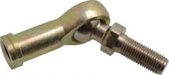 Alinabal - 7/16" ID, 1-1/8" Max OD, 3,800 Lb Max Static Cap, Spherical Rod End - 7/16-20 LH, 5/8" Shank Diam, 1-1/16" Shank Length, Steel with Molded Nyloy Raceway - All Tool & Supply