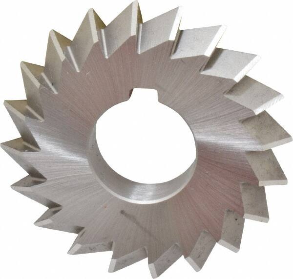 Made in USA - 2-3/4° 2-3/4" Cut Diam, 1/2" Cut Width, 1" Arbor, High Speed Steel Double-Angle Cutter - All Tool & Supply