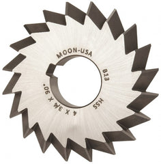 Made in USA - 4° 4" Cut Diam, 3/4" Cut Width, 1-1/4" Arbor, High Speed Steel Double-Angle Cutter - All Tool & Supply