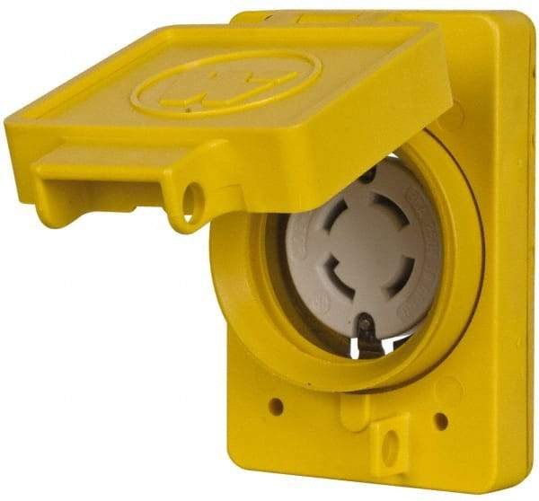 Value Collection - 250 VAC, 30 Amp, L15-30R NEMA, Self Grounding Receptacle - 3 Poles, 3 Wire, Female End, Yellow - All Tool & Supply