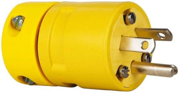 Value Collection - 277 VAC, 15 Amp, L7-15 NEMA, Straight, Ungrounded, Industrial Grade Connector - 2 Pole, 3 Wire, Rubber, Yellow - All Tool & Supply