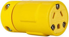 Value Collection - 277 VAC, 15 Amp, 7-15 NEMA, Straight, Ungrounded, Industrial Grade Connector - 2 Pole, 3 Wire, Rubber, Yellow - All Tool & Supply