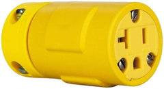 Value Collection - 125 VAC, 20 Amp, 5-20 NEMA, Straight, Ungrounded, Industrial Grade Connector - 2 Pole, 3 Wire, 1 Phase, Rubber, Yellow - All Tool & Supply