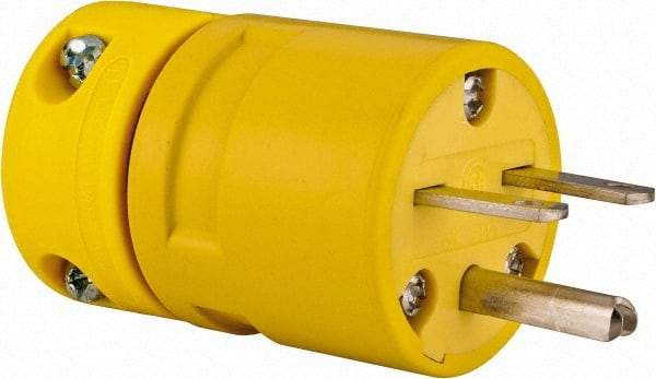 Value Collection - 250 VAC, 15 Amp, 6-16 NEMA, Straight, Ungrounded, Industrial Grade Plug - 2 Pole, 3 Wire, 1 Phase, Rubber, Yellow - All Tool & Supply