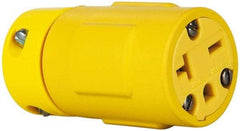 Value Collection - 250 VAC, 20 Amp, 6-20 NEMA, Straight, Ungrounded, Industrial Grade Connector - 2 Pole, 3 Wire, 1 Phase, Rubber, Yellow - All Tool & Supply