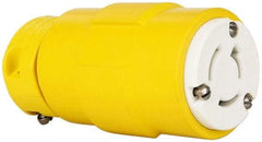 Value Collection - 125/250 VAC, 20 Amp, NonNEMA, Straight, Ungrounded, Industrial Grade Connector - 3 Pole, 3 Wire, 1 Phase, Rubber, Yellow - All Tool & Supply