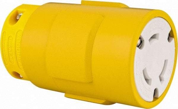 Value Collection - 277 VAC, 30 Amp, L7-30 NEMA, Straight, Ungrounded, Industrial Grade Connector - 2 Pole, 3 Wire, 1 Phase, Rubber, Yellow - All Tool & Supply