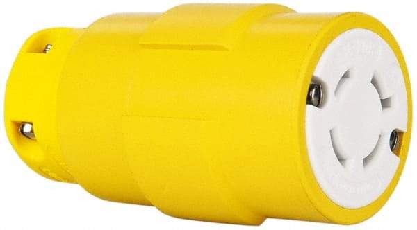 Value Collection - 480 VAC, 20 Amp, L16-20 NEMA, Straight, Ungrounded, Industrial Grade Connector - 3 Pole, 4 Wire, 3 Phase, Rubber, Yellow - All Tool & Supply