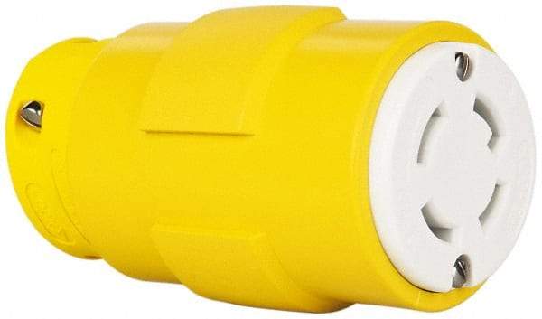 Value Collection - 250 VAC, 30 Amp, L15-30 NEMA, Straight, Ungrounded, Industrial Grade Connector - 3 Pole, 4 Wire, 1 Phase, Rubber, Yellow - All Tool & Supply