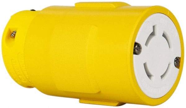 Value Collection - 600 VAC, 30 Amp, L17-30 NEMA, Straight, Ungrounded, Industrial Grade Connector - 3 Pole, 4 Wire, Rubber, Yellow - All Tool & Supply