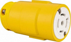 Value Collection - 277/480 VAC, 20 Amp, L22-20 NEMA, Straight, Self Grounding, Industrial Grade Connector - 4 Pole, 5 Wire, 3 Phase, Rubber, Yellow - All Tool & Supply