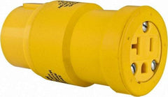 Woodhead Electrical - 1 Outlet, 125 VAC, 20 Amp, Yellow, Single Outlet Adapter - 5-20 NEMA Configuration, CSA Certified, CSA File LR6837, UL File E10176 - All Tool & Supply