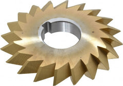 Made in USA - 4° 4" Cut Diam, 1/2" Cut Width, 1-1/4" Arbor, High Speed Steel Double-Angle Cutter - All Tool & Supply