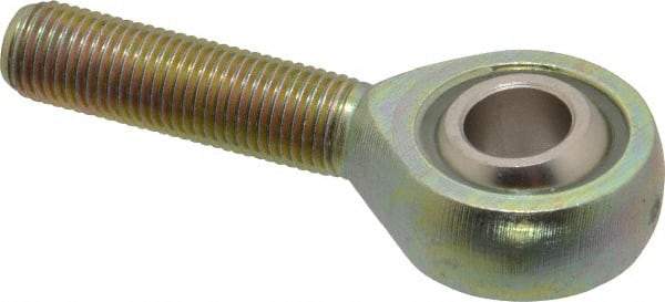 Alinabal - 3/8" ID, 1" Max OD, 3,200 Lb Max Static Cap, Spherical Rod End - 3/8-24 RH, 0.562" Shank Diam, 1-1/4" Shank Length, Steel with Molded Nyloy Raceway - All Tool & Supply