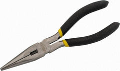 Stanley - 6-3/4" OAL, 2-3/16" Jaw Length x 25/32" Jaw Width, Long Nose Side Cutting Needle Nose Pliers - Serrated Jaw, Cushion Grip Handles - All Tool & Supply