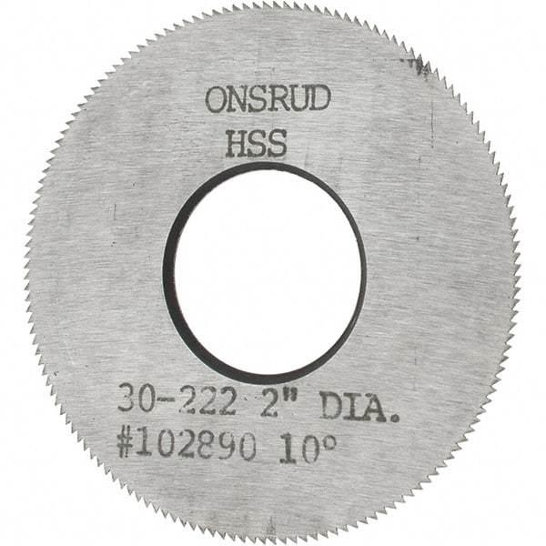 Onsrud - 2" Diam x 0.032" Blade Thickness x 3/4" Arbor Hole Diam, 150 Tooth Slitting and Slotting Saw - Arbor Connection, High Speed Steel - All Tool & Supply