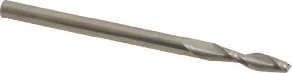 Onsrud - 1/8" Cutting Diam x 1/2" Length of Cut, 2 Flute, Upcut Spiral Router Bit - Uncoated, Right Hand Cut, Solid Carbide, 2" OAL x 1/8" Shank Diam, Double Edge, 30° Helix Angle - All Tool & Supply