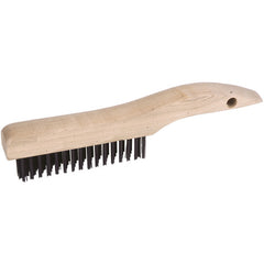 Hand Wire Scratch Brush, .012 Steel Wire Fill, 4 × 16 Rows, Plastic Handle - All Tool & Supply